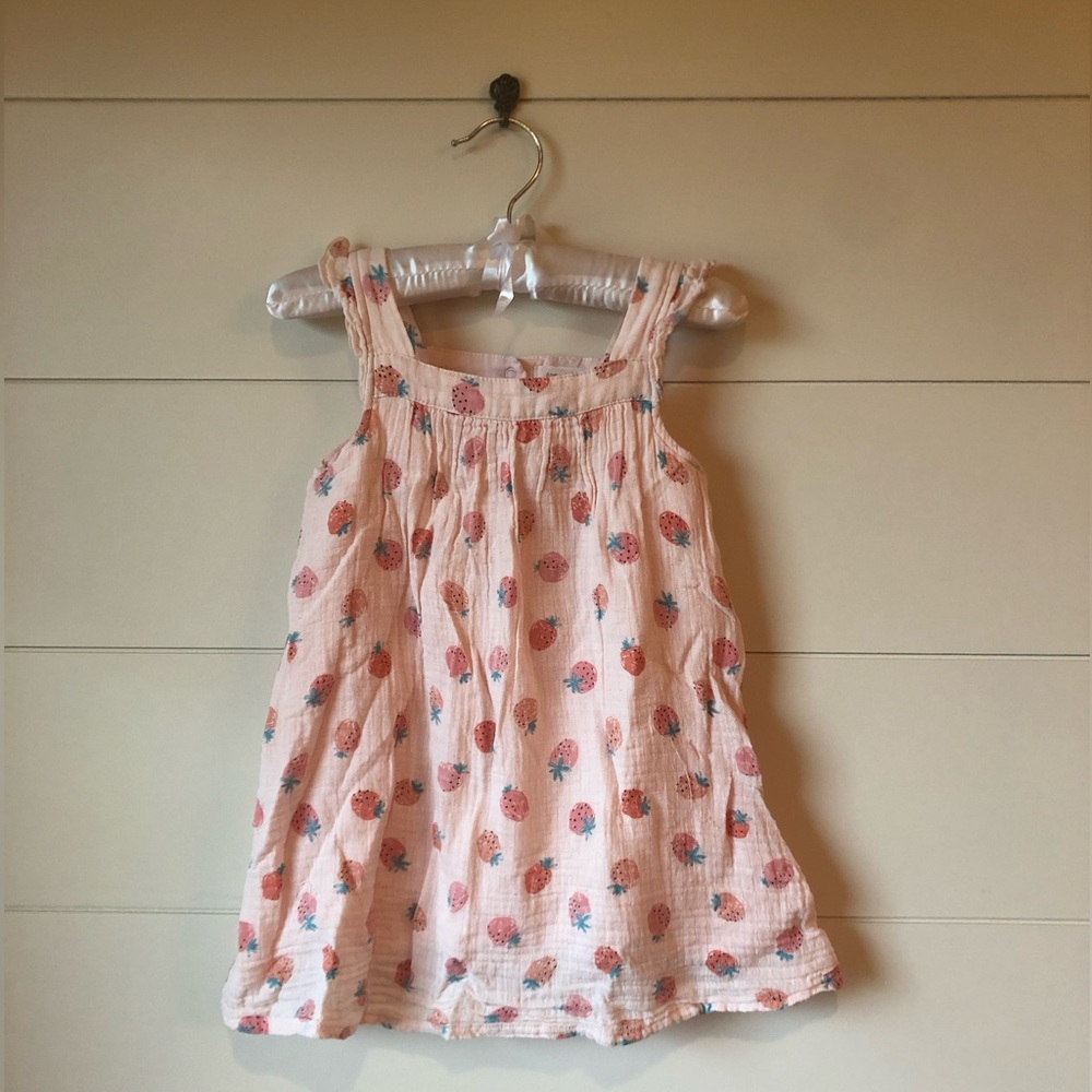 Angel Dear Pink Strawberry Gauze Dress Girls 3T